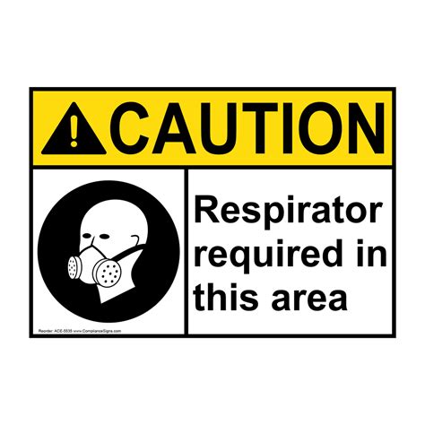 Caution Sign Respirator Required In This Area Sign ANSI