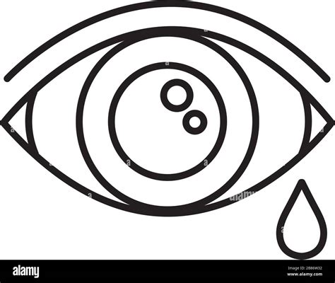 ojo humano llorando estilo de línea icono Imagen Vector de stock Alamy
