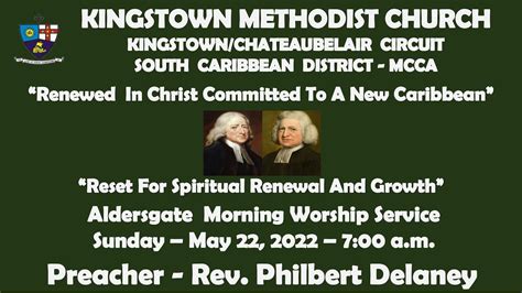 Kingstown Methodist Church Worship Service Aldersgate Sunday May 22