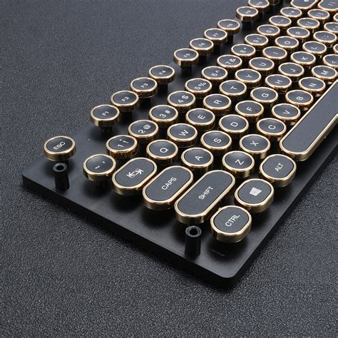 104 Keys Golden Round Steampunk Retro Circular Mechanical Keyboard Key