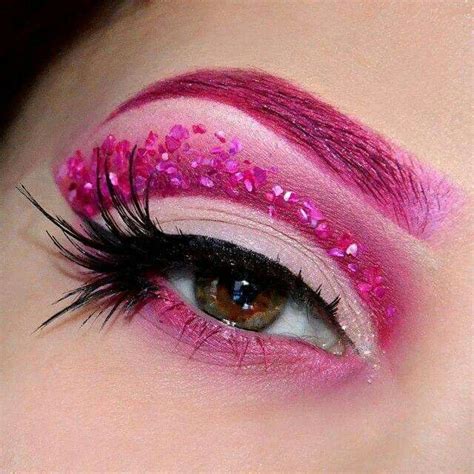 Pink Glitter Make Up Pink Makeup Pink Eyeshadow Look Makeup