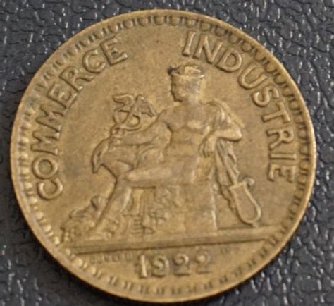 Antique French 2 Franc Coin France 1922 Mercury Seated