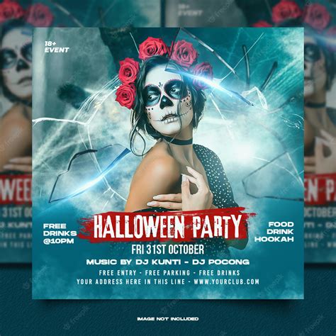 premium psd halloween night party flyer