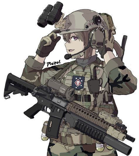 Marsocちゃん Anime Warrior Girl Military Girl Anime Warrior