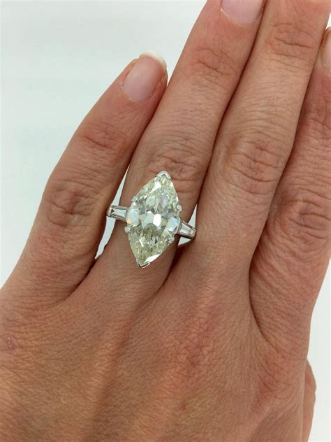 710 Carat Antique Marquise Cut Diamond Engagement Ring At 1stdibs