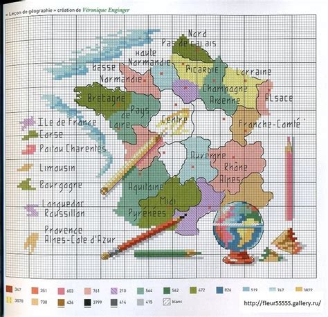 You will find designs of celtic, egyptian, asian and southwest flair. point de croix grille et couleurs de fils carte de france ...