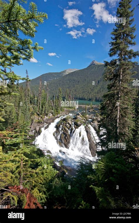 Ghost Lake Falls On The Matthew River In The Cariboo Region Of British