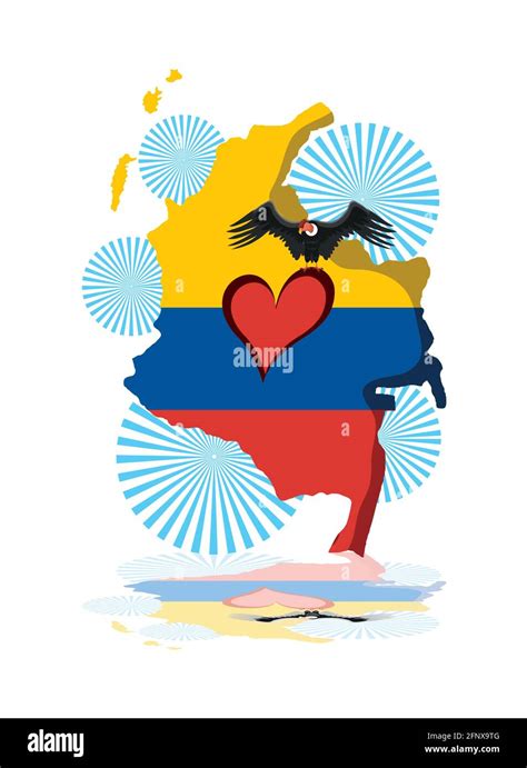 Bandera De Colombia Mapa E Indicador Del Mapa Ilustracion Del Vector Images