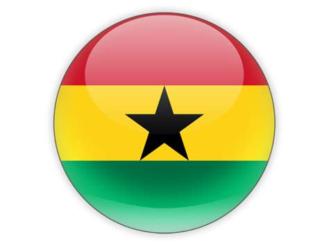 Round Icon Illustration Of Flag Of Ghana