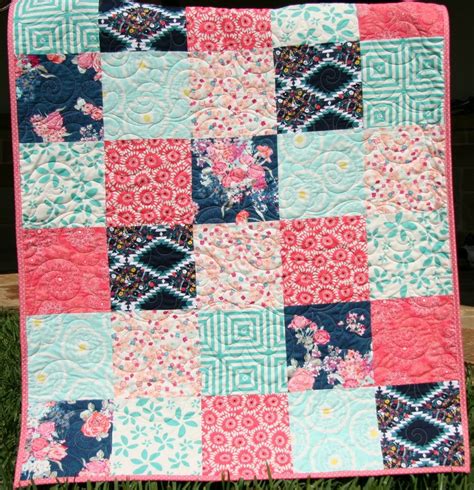 Minky Quilt Kits To Make Floral Fabrics Modern Quilt Etsy