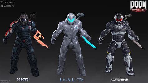 A Few Doom Skins I Recently Commissioned From My Buddy U Nate Jw Based On The Mass Effect N7