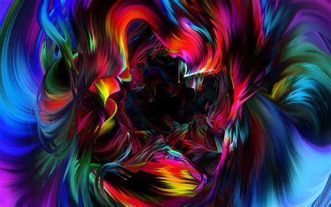 Download 3840x2400 Wallpaper Neon Digital Art Threads Colorful 4k