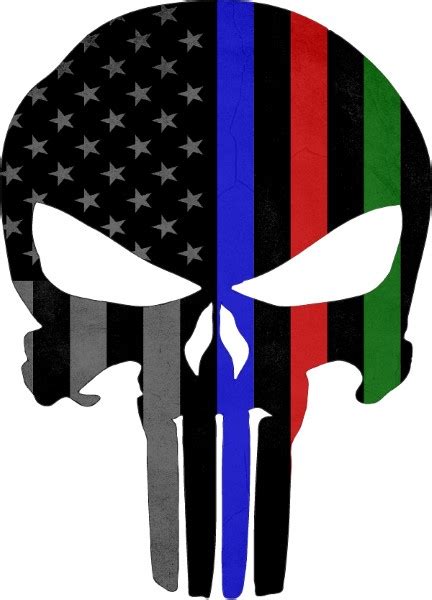 One of the most iconic visuals in the marvel universe is the punisher's skull symbol. THIN BLUE/RED/GREEN LINE AMERICAN FLAG PUNISHER DECAL / STICKER 127