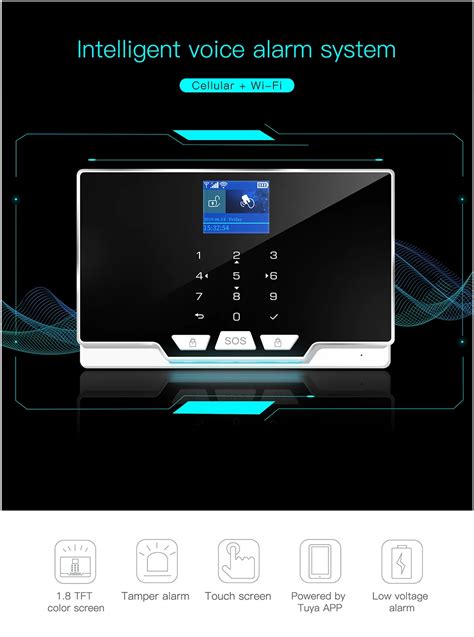 Tuya Wifi Gsm Alarm Touch Screen Security Smart Home Alarm System Smart