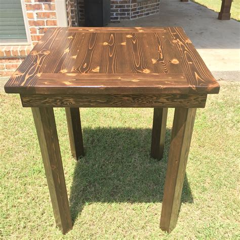 A farmhouse table makes it easy to add a welcoming, rustic charm to any home. 30" square 42" tall pub style high top table | High top ...