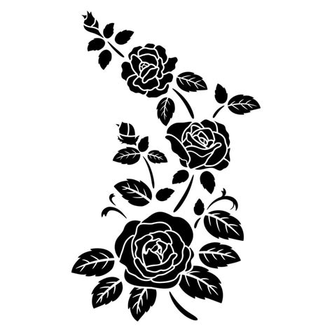 Silueta Rosa Negra Flor Decoración 7358194 Vector En Vecteezy