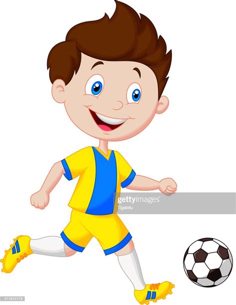 Cartoon Boy Playing Football High Res Vector Graphic Getty Images