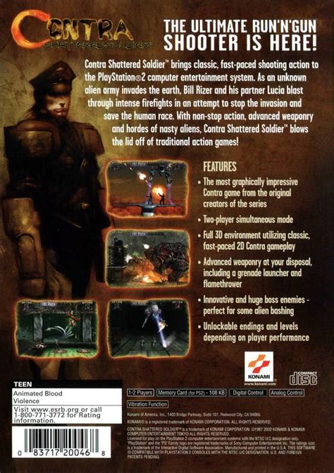 Contra Shattered Soldier Box Shot For Playstation 2 Gamefaqs