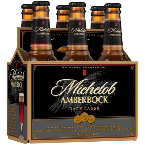 Michelob Amber Bock Dark Lager 6 Pk Bottles Shop Beer At H E B