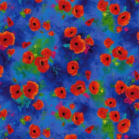 An Image Of Red Flowers On Blue Background