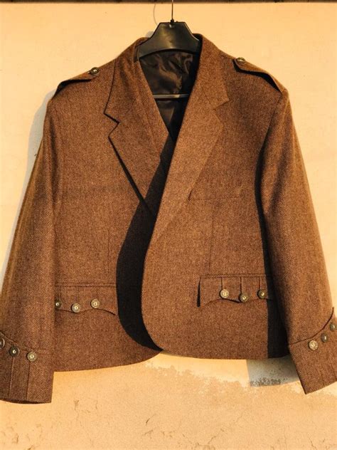 Custom Made Scottish Brown Tweed Wool Argyle Kilt Jacket And Etsy