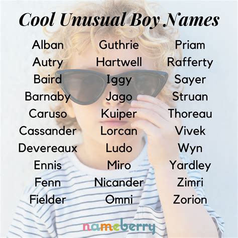 Rare Unique And Unusual Boy Names Unusual Boy Names Cool Unusual