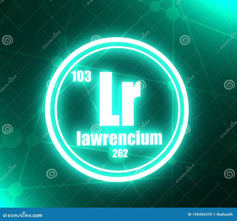 Elemento Qumico Do Lawrencium Ilustração Stock Ilustração De Estilo
