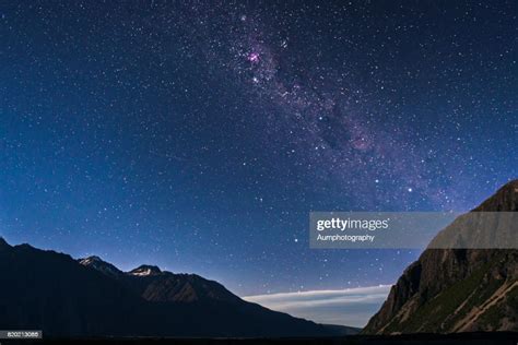 Milky Way Rises Over The Mountain At South Island New Zealand High Res
