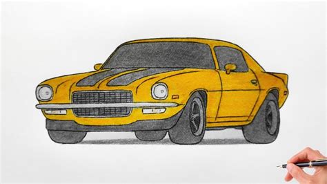 How To Draw A Chevrolet Camaro Z28 1970 Drawing Car Coloring Chevy