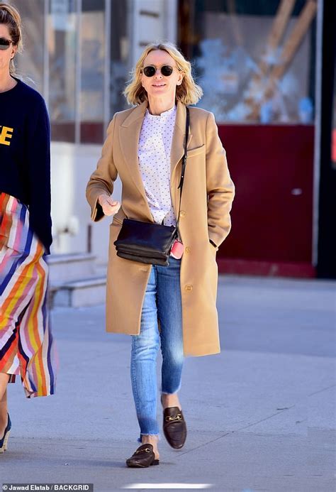 Naomi Watts Embraces Her Low Key Style In Overcoat And Denim Leggings