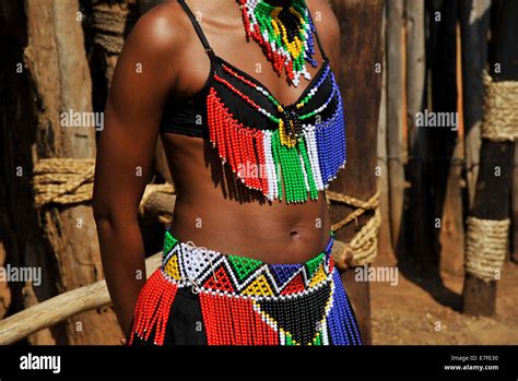 People Culture Body Of Woman Kwazulu Natal South Africa Colourful Traditional Bead Dress