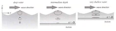 The Orbital Motion In Deep Water Intermediate Depth Water And Shallow