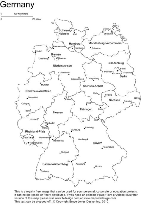 Simple Black And White Map Of Germany Novel 2