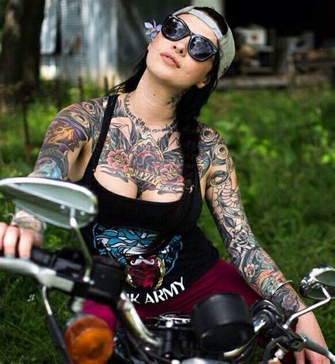 Tats N Hats Girl Tattoos Tattooed Girls Female Motorcycle Riders