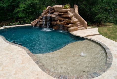 Simple Inground Pool Designs With Waterfalls For Small Space Home