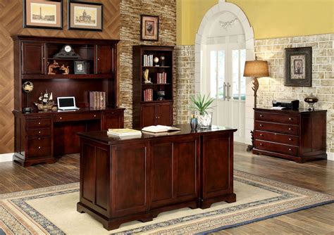 Shop cherry desks from national business furniture. Desmont Cherry Office Desk from Furniture of America (CM ...