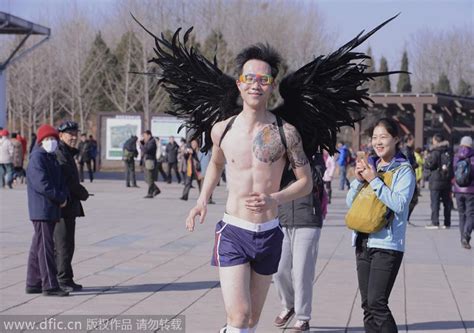 Monkey King Angel And Superwoman At Beijing S Naked Run Race
