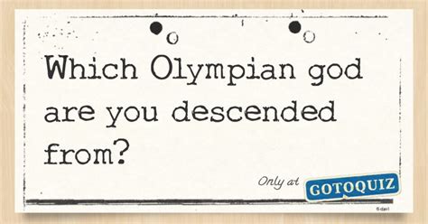Which Olympian God Are You Descended From