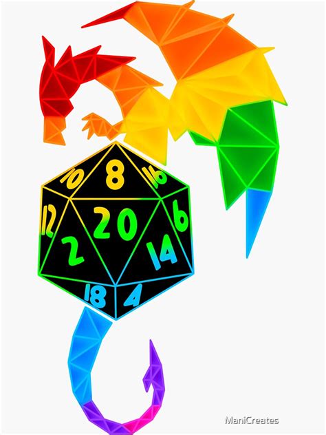 Rainbow Dnd Dragon Sticker For Sale By Manicreates Redbubble