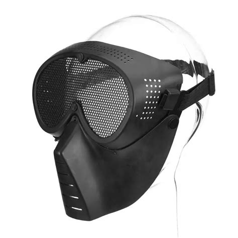 Buy Airsoft Mask Full Face Metal Steel Net Mesh Mask