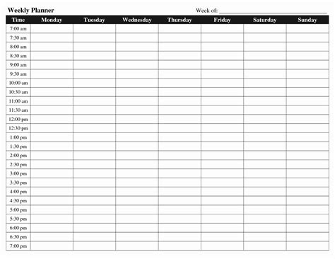 Printable time slot calendar