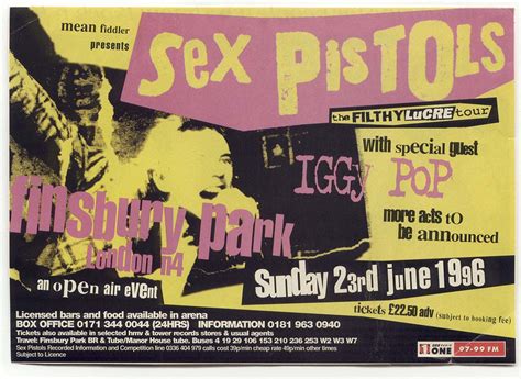 This Day In Sex Pistols History June 23rd 1996 The Sex Pistols Play