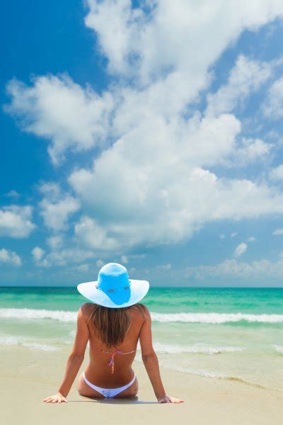 Woman In Bikini At Tropical Beach Stock Photo Image By Netfalls