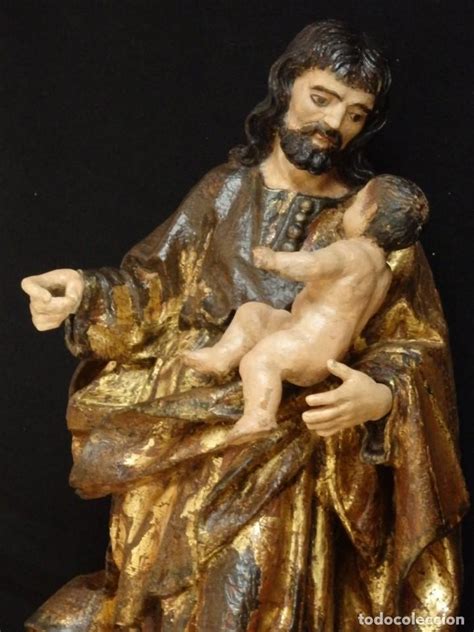 San josé iturbide es una ciudad ubicada al noreste del estado mexicano de guanajuato. san josé con el niño jesús. escultura de madera - Comprar ...
