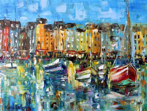 Honfleur Print France Harbor Print On Stretched Gallery Canvas Made