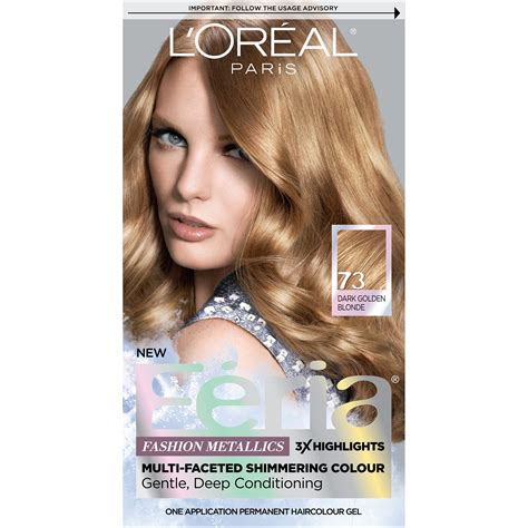 Loreal Paris Feria Permanent Hair Color 73 Golden Sunset Dark Golden Blonde
