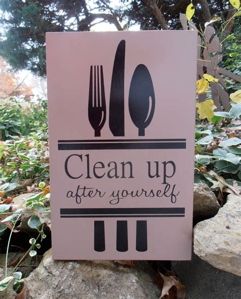 Clean Up After Yourself Kitchen Wood Sign Kitchen By Nesedecor