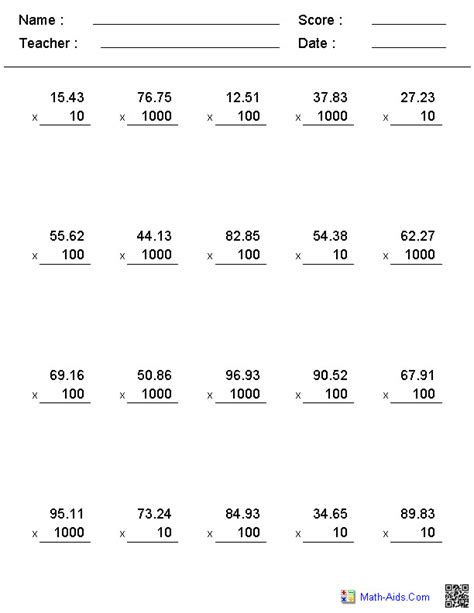 This decimals on number line worksheet will produce problems for the students to correctly mark the decimal numbers on the given number lines. Multiplying Decimals Worksheet | Homeschooldressage.com