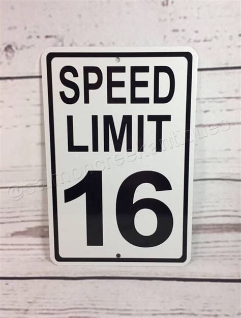 Speed Limit 16 Metal Street Traffic Sign New 16mph 16th Etsy