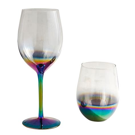 Rainbow Electroplated Wine Glasses Pier1